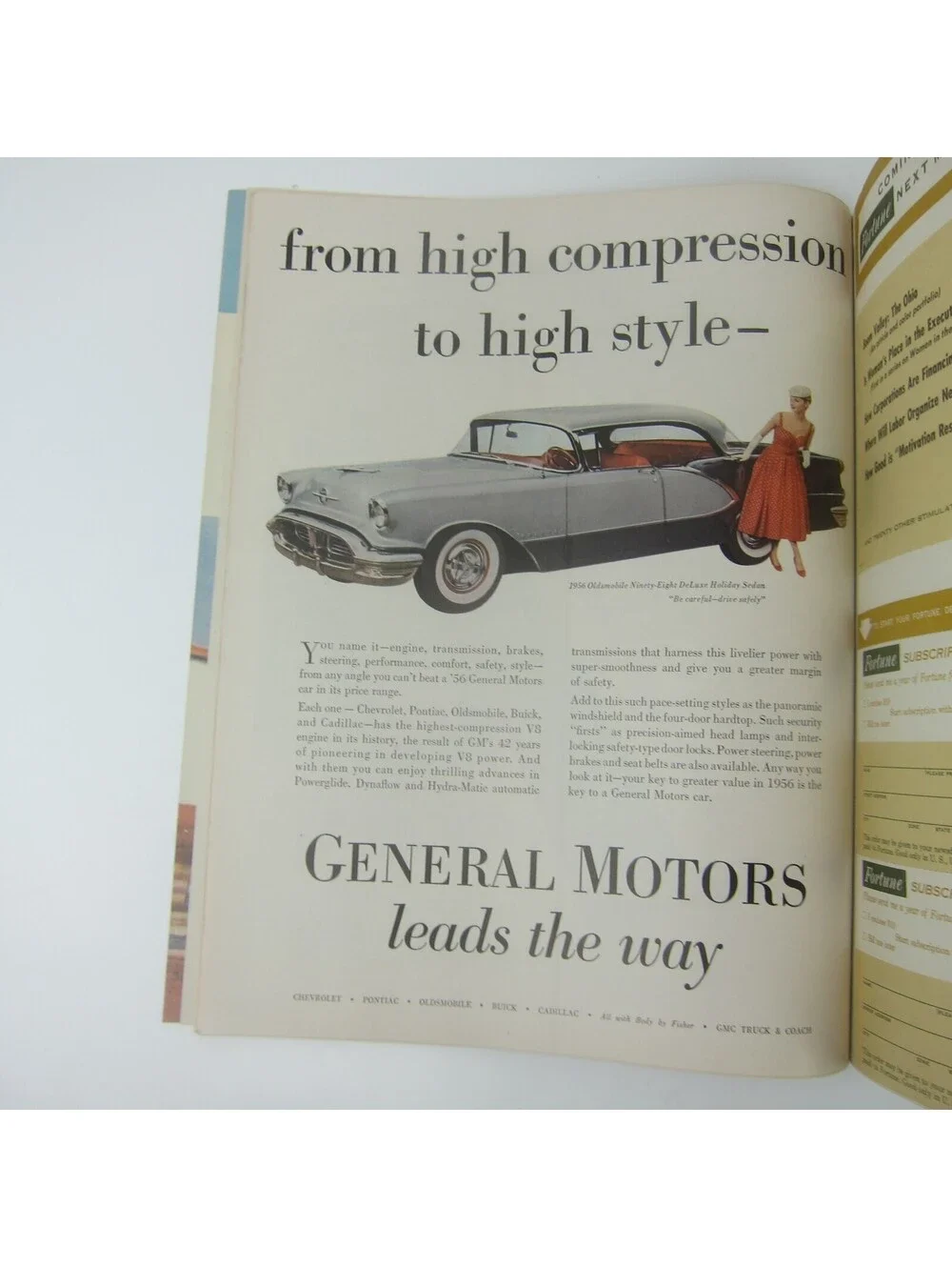 Vintage FORTUNE Magazine May 1956 Chrysler, Ford, General Motors, Oldsmobile Ads